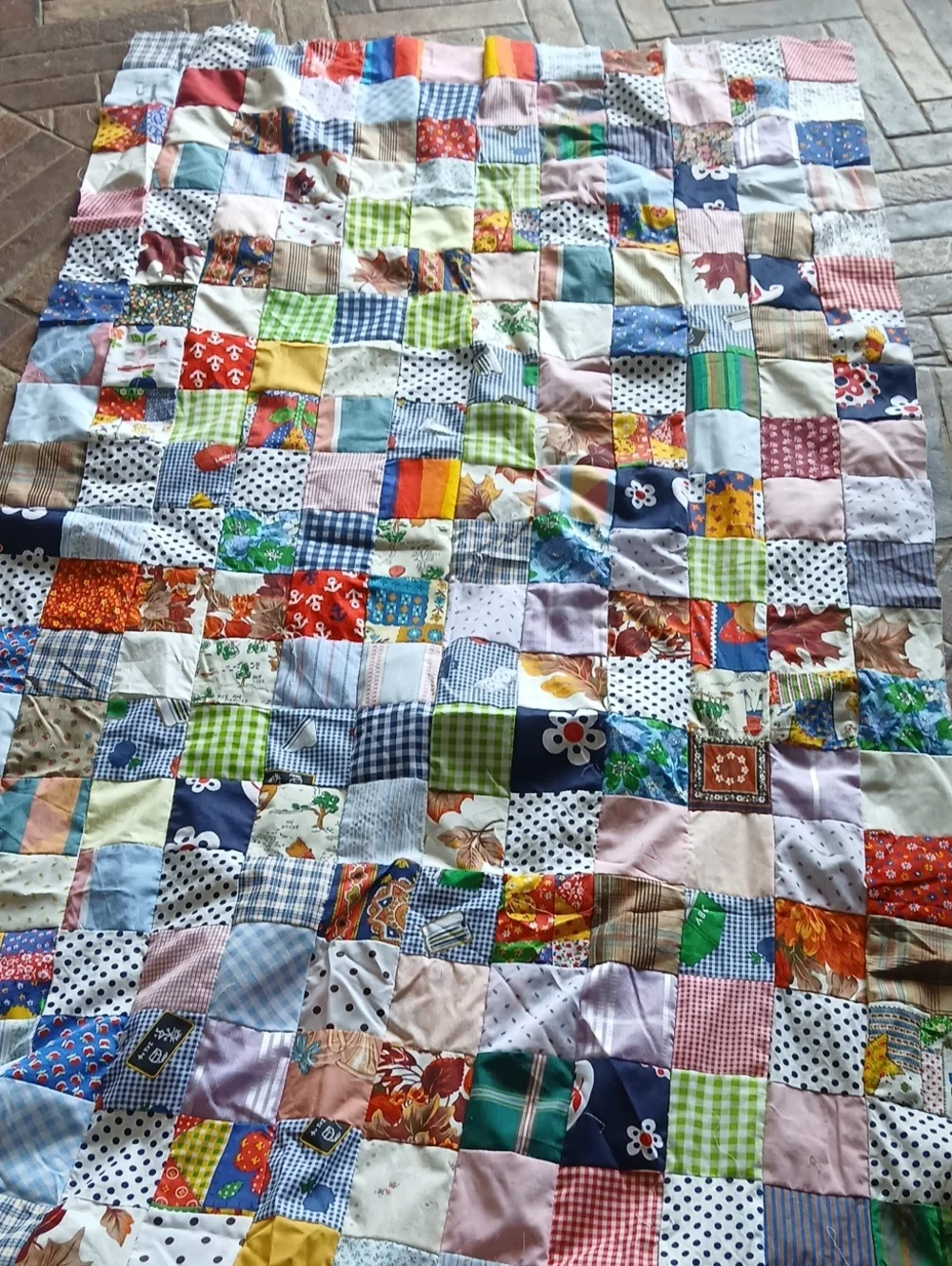 Quilt Top Handmade Multiple Colors 3 Ft X 7 Ft Estimated Size